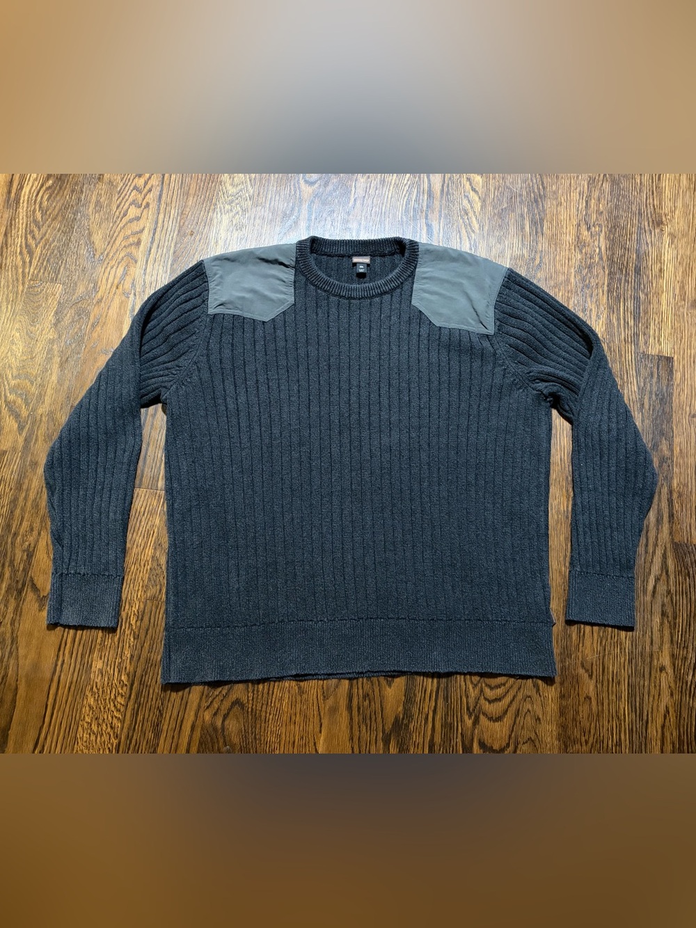 Men’s Patagonia XXL Black Fog Cutter Sweater Hemp Military Ribbed Chunky Knit